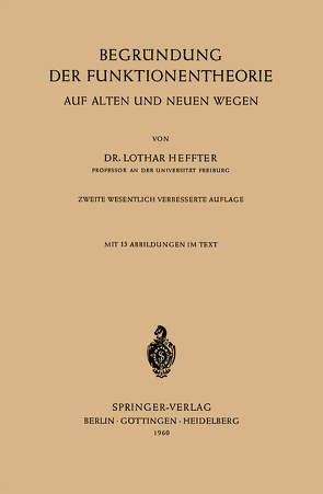 Begründung der Funktionentheorie von Heffter,  Lothar