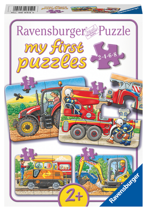 Ravensburger Kinderpuzzle – 06954 Bei der Arbeit – my first puzzle mit 2,4,6,8 Teilen – Puzzle für Kinder ab 2 Jahren von Bayer Design