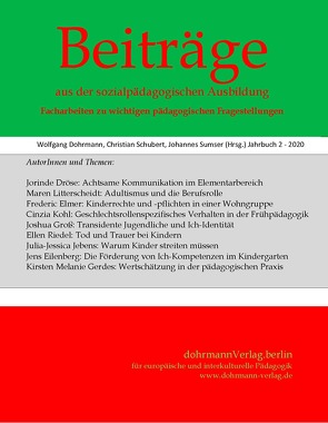 Beiträge aus der sozialpädagogischen Ausbildung von Dohrmann,  Wolfgang, Schubert,  Christian, Sumser,  Johannes