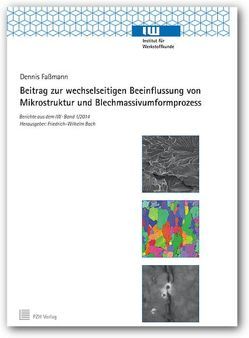 Beitrag zur wechselseitigen Beeinflussung von Mikrostruktur und Blechmassivumformprozess von Bach,  Friedrich-Wilhelm, Faßmann,  Dennis