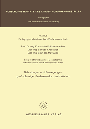 Belastungen und Bewegungen großvolumiger Seebauwerke durch Wellen von Kokkinowrachos,  Konstantin