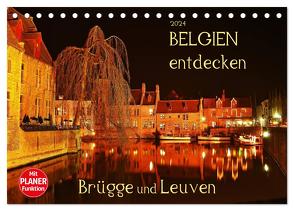Belgien entdecken – Brügge und Leuven (Tischkalender 2024 DIN A5 quer), CALVENDO Monatskalender von Heußlein,  Jutta