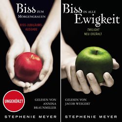 Bella und Edward: Biss-Jubiläumsausgabe – Biss zum Morgengrauen / Biss in alle Ewigkeit von Braunmiller-Jest,  Annina, Kredel,  Karsten, Max,  Claudia, Meyer,  Stephenie, Pflüger,  Friedrich, Ströle,  Wolfram, Weigert,  Jacob