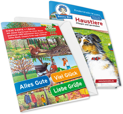 Benny Blu – Set Glückwunschkarte Motiv Collage + Wissensbuch Haustiere von Hansch,  Susanne, Tonn,  Dieter, Tonn,  Dirk