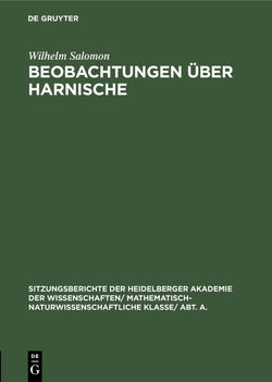 Beobachtungen über Harnische von Salomon,  Wilhelm