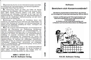 Bereichern sich Konzernvorstände? von Hofmann,  Ingo, Hofmann,  Rolf