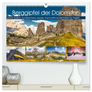 Berggipfel der Dolomiten (hochwertiger Premium Wandkalender 2024 DIN A2 quer), Kunstdruck in Hochglanz von VogtArt,  VogtArt