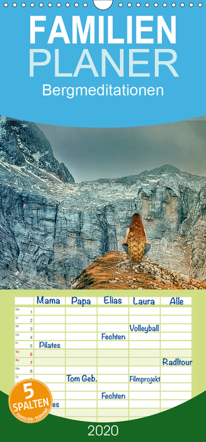 Bergmeditationen – Familienplaner hoch (Wandkalender 2020 , 21 cm x 45 cm, hoch) von Brunner-Klaus,  Liselotte
