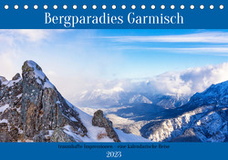 Bergparadies Garmisch – traumhafte Impressionen (Tischkalender 2023 DIN A5 quer) von Rosier (Videografic),  Thomas