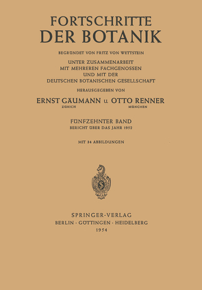 Bericht Über das Jahr 1952 von Beyschlag,  Wolfram, Büdel,  Burkhard, Cushman,  John, Francis,  Dennis, Lüttge,  Ulrich
