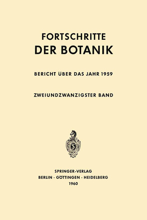 Bericht über das Jahr 1959 von Bünning,  Erwin, Gäumann,  Ernst