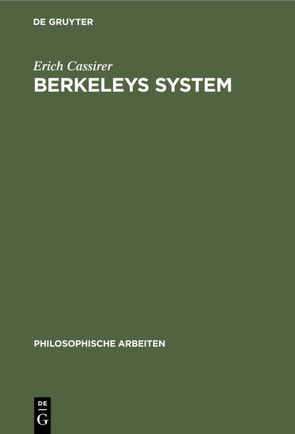 Berkeleys System von Cassirer,  Erich