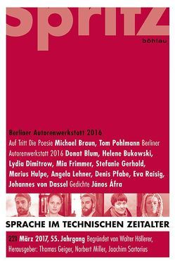 Berliner Autorenwerkstatt 2016 von Geiger,  Thomas, Miller,  Norbert, Sartorius,  Joachim