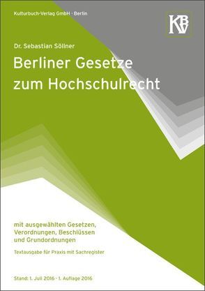 Berliner Gesetze zum Hochschulrecht von Dr. Söllner,  Sebastian