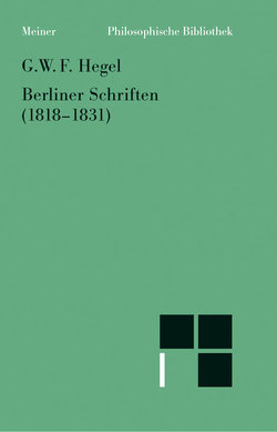 Berliner Schriften (1818–1831) von Hegel,  Georg Wilhelm Friedrich, Jaeschke,  Walter