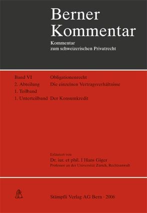 Der Konsumkredit von Becker,  Hermann, Giger,  Hans, Gmür,  Max, Meier-Hayoz,  A