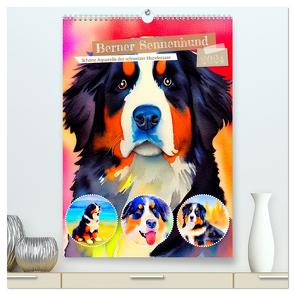 Berner Sennenhund 2024. Schöne Aquarelle der schweizer Hunderasse (hochwertiger Premium Wandkalender 2024 DIN A2 hoch), Kunstdruck in Hochglanz von Lehmann,  Steffani