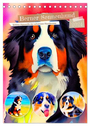 Berner Sennenhund 2024. Schöne Aquarelle der schweizer Hunderasse (Tischkalender 2024 DIN A5 hoch), CALVENDO Monatskalender von Lehmann,  Steffani