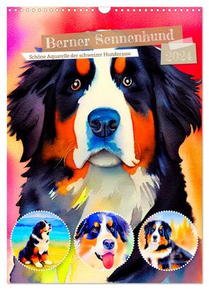 Berner Sennenhund 2024. Schöne Aquarelle der schweizer Hunderasse (Wandkalender 2024 DIN A3 hoch), CALVENDO Monatskalender von Lehmann,  Steffani