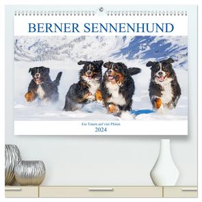 Berner Sennenhund – Ein Traum auf vier Pfoten (hochwertiger Premium Wandkalender 2024 DIN A2 quer), Kunstdruck in Hochglanz von Starick,  Sigrid