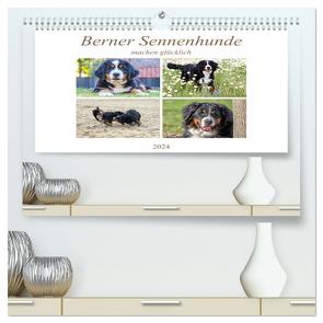 Berner Sennenhunde machen glücklich (hochwertiger Premium Wandkalender 2024 DIN A2 quer), Kunstdruck in Hochglanz von SchnelleWelten,  SchnelleWelten
