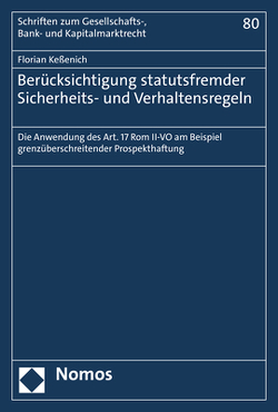 Berücksichtigung statutsfremder Sicherheits- und Verhaltensregeln von Keßenich,  Florian