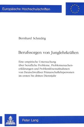 Berufssorgen von Junglehrkräften von Schnidrig,  Bernhard