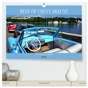 Best of Chevy DeLuxe – Ein Traumcabrio in Kuba (hochwertiger Premium Wandkalender 2024 DIN A2 quer), Kunstdruck in Hochglanz von von Loewis of Menar,  Henning