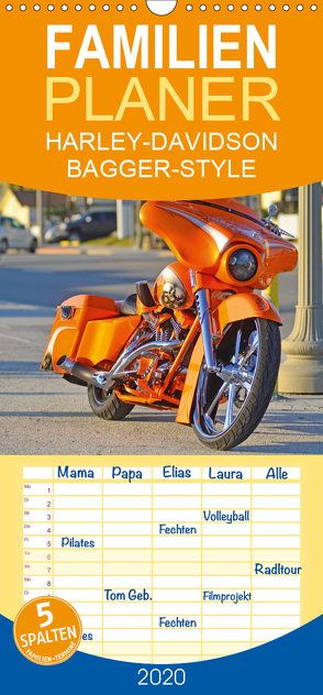 BEST OF HARLEY-DAVIDSON BAGGER-STYLE – Familienplaner hoch (Wandkalender 2020 , 21 cm x 45 cm, hoch) von Wolf,  Volker