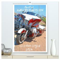 Best of Harley-Davidson Custom-Style 2024 (hochwertiger Premium Wandkalender 2024 DIN A2 hoch), Kunstdruck in Hochglanz von Wolf,  Volker