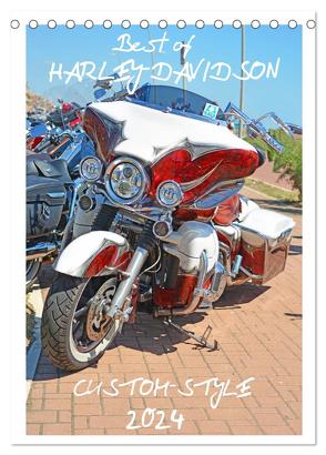 Best of Harley-Davidson Custom-Style 2024 (Tischkalender 2024 DIN A5 hoch), CALVENDO Monatskalender von Wolf,  Volker