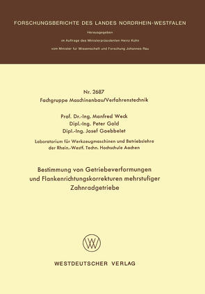 Bestimmung von Getriebeverformungen und Flankenrichtungskorrekturen mehrstufiger Zahnradgetriebe von Weck,  Manfred