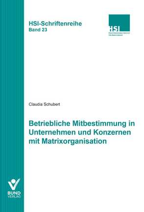 Betriebliche Mitbestimmung in Unternehmen und Konzernen mit Matrixorganisation von Schubert,  Claudia
