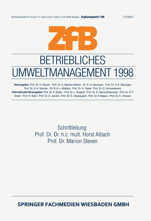 Betriebliches Umweltmanagement 1998 von Albach,  Horst, Steven,  Marion