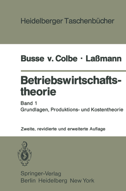 Betriebswirtschaftstheorie von Busse von Colbe,  W., Laßmann,  G.