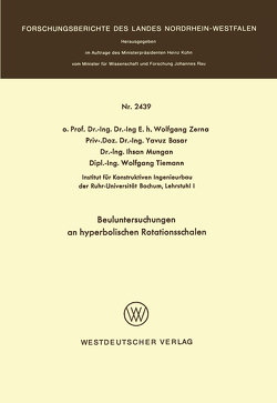 Beuluntersuchungen an hyperbolischen Rotationsschalen von Zerna,  Wolfgang