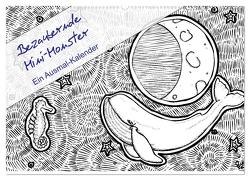 Bezaubernde Mini-Monster – Ein Ausmal-Kalender (Wandkalender 2024 DIN A2 quer), CALVENDO Monatskalender von Zabel,  Benita