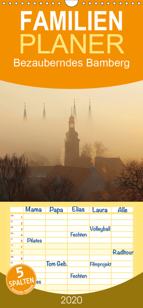 Bezauberndes Bamberg – Familienplaner hoch (Wandkalender 2020 , 21 cm x 45 cm, hoch) von Doerk,  Wiltrud