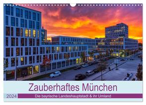 Bezauberndes München – Die bayrische Landeshauptstadt und ihr Umland. (Wandkalender 2024 DIN A3 quer), CALVENDO Monatskalender von Kelle,  Stephan