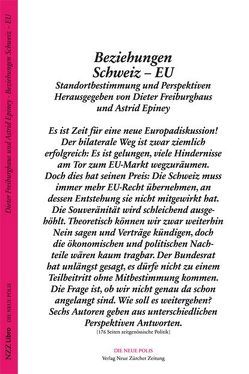 Beziehungen Schweiz – EU von Epiney,  Astrid, Freiburghaus,  Dieter