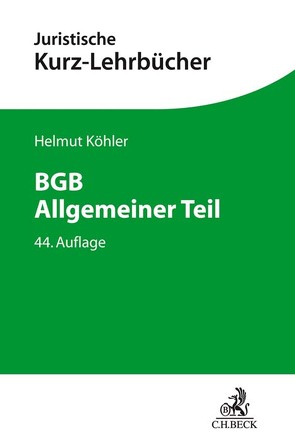 BGB Allgemeiner Teil von Köhler,  Helmut, Lange,  Heinrich