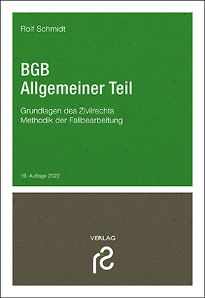 BGB Allgemeiner Teil von Schmidt,  Rolf