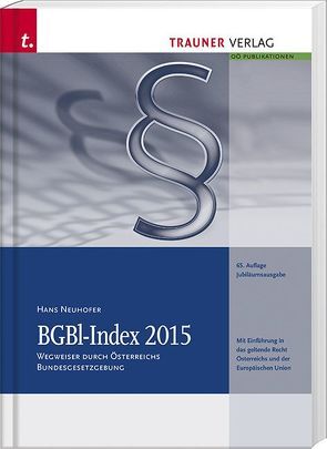 BGBl-Index 2015 von Neuhofer,  Hans