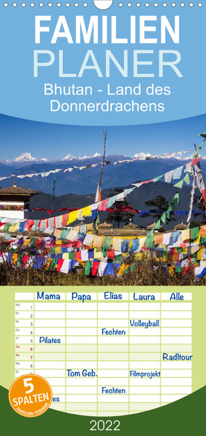 Bhutan – Land des Donnerdrachens – Familienplaner hoch (Wandkalender 2022 , 21 cm x 45 cm, hoch) von Rusch - www.w-rusch.de,  Winfried
