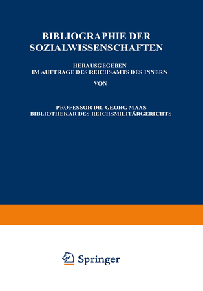 Bibliographie der Sozialwissenschaften von Maas,  Georg, Waldschütz,  Otto