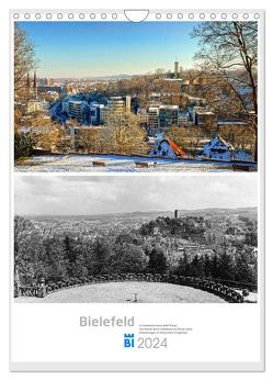 Bielefelder Fotomotive heute und damals mit historischen Ereignissen (Wandkalender 2024 DIN A4 hoch), CALVENDO Monatskalender von Kloss,  Wolf