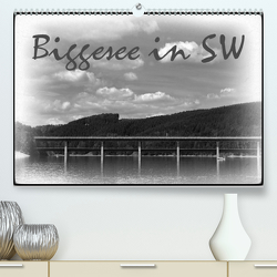 Biggesee in Schwarz-Weiß (Premium, hochwertiger DIN A2 Wandkalender 2023, Kunstdruck in Hochglanz) von Eckert,  Ralf