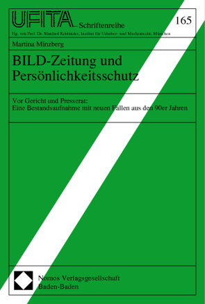 BILD-Zeitung und Persönlichkeitsschutz von Minzberg,  Martina