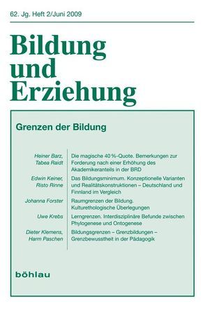 Bildung und Erziehung 0006-2456 / 62,2 (2009) von Miller-Kipp,  Gisela, Paschen,  Harm