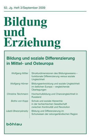 Bildung und Erziehung / Bildung und Erziehung 62,3 (2009) von Anweiler,  Oskar, Steier,  Sonja